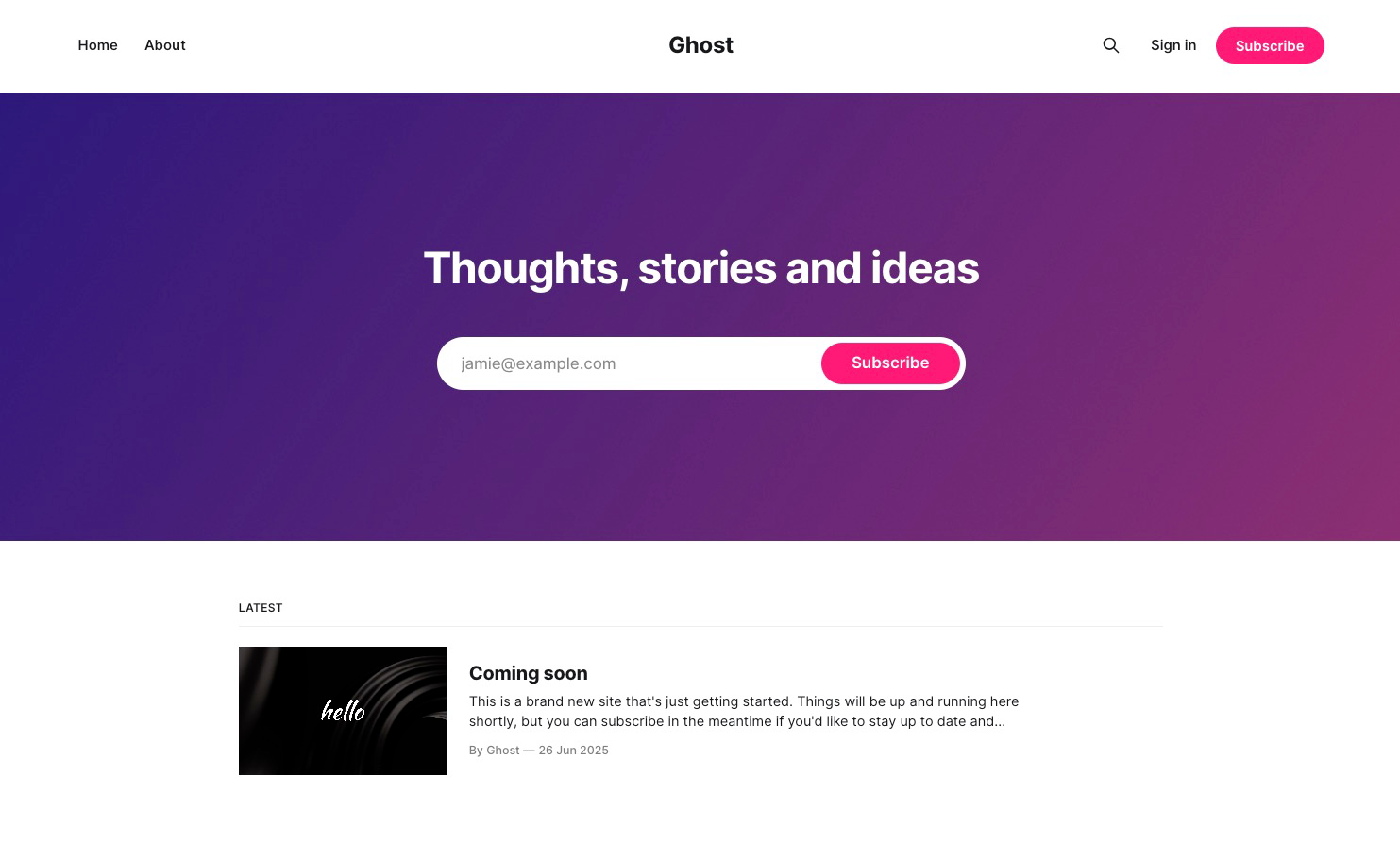 Cara self hosted Ghost CMS dengan nginx dan pm2