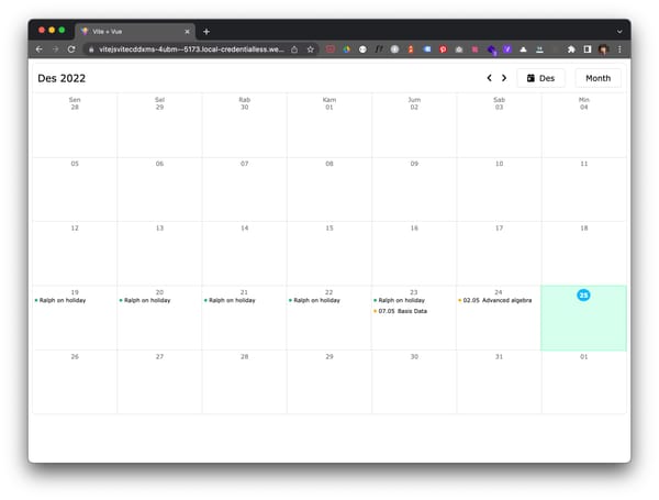 Cara meng-custom style current date pada komponen Qalendar